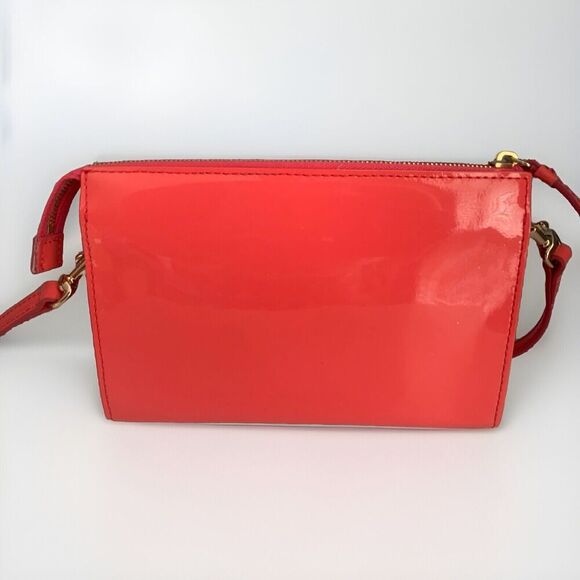 Dooney & Bourke Patent Leather Hot Pink Janine Crossbody Clutch Purse Barbie - Picture 3 of 13